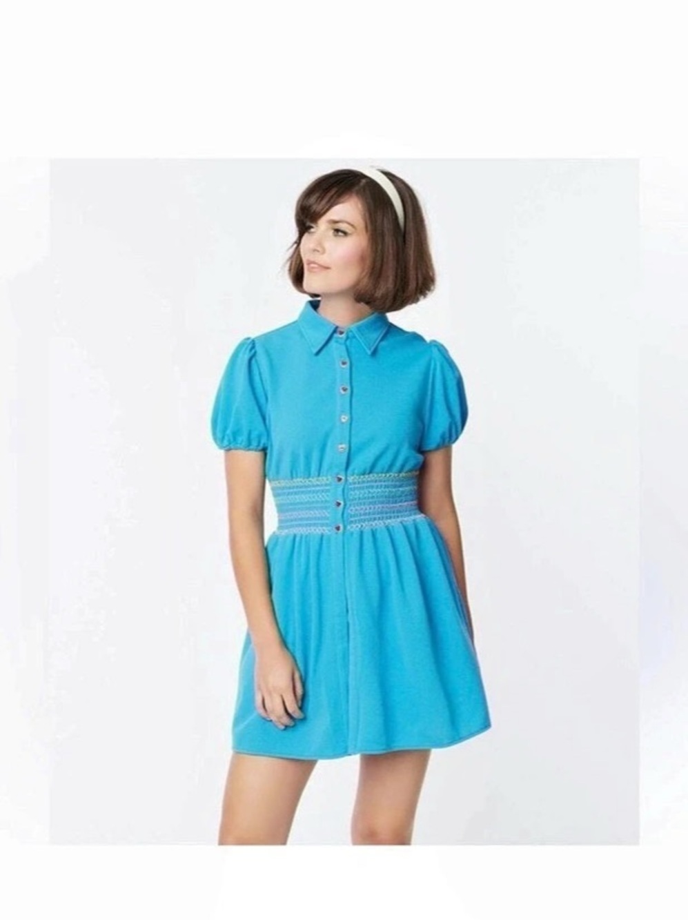 Smak Parlour Blue Mini Dress Size Small NWT